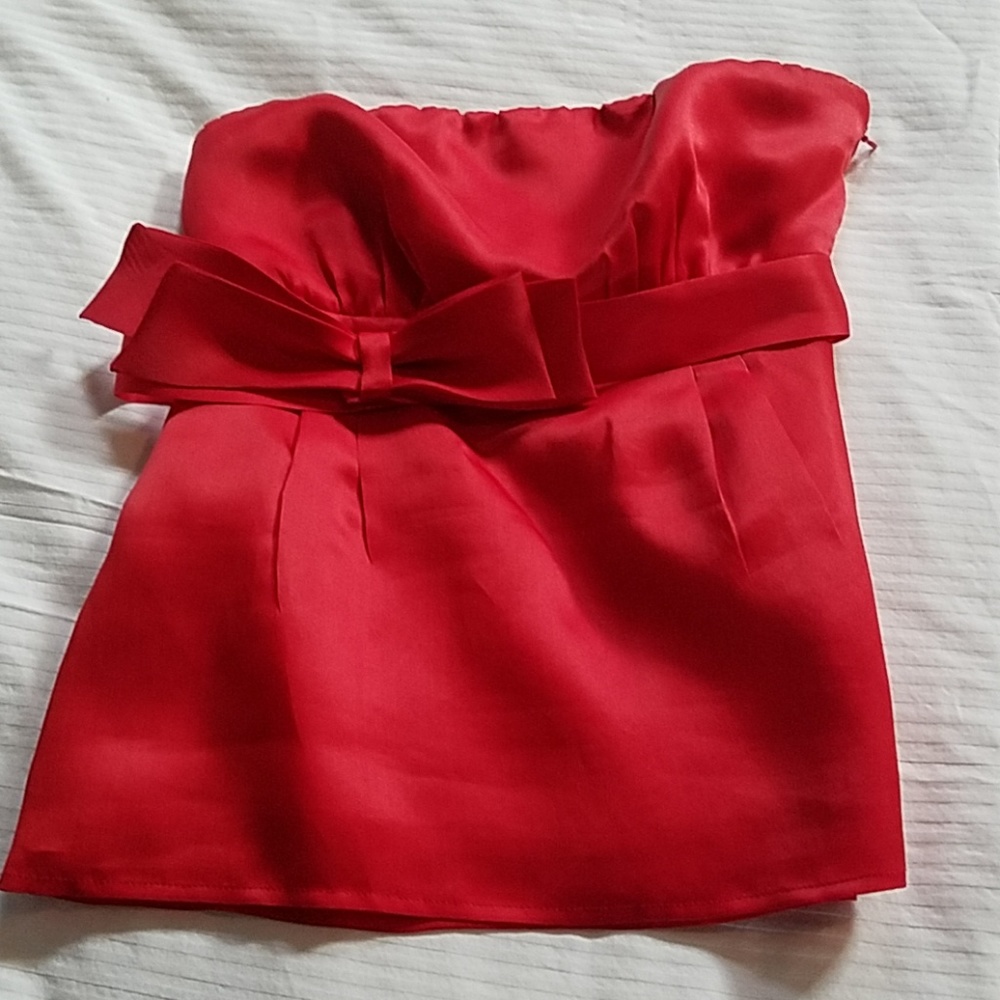 Red Valentino strapless top with bow
